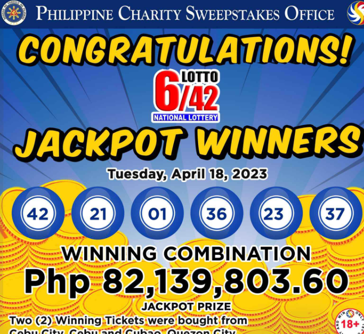 What is the probability of winning the jackpot prize in the Philippine 6 42 Lotto?