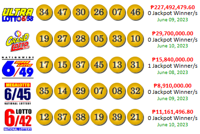PCSO lotto results yesterday June 10,2023