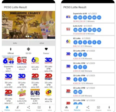 Philippine lotto draw results - Google Store download link 
