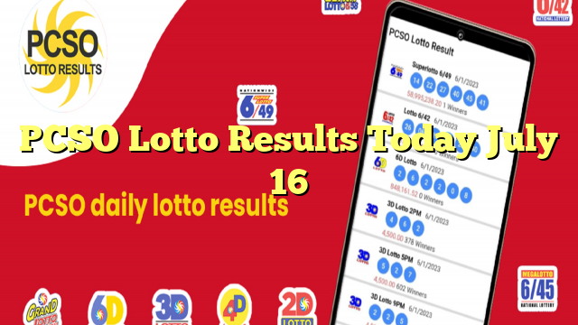 PCSO Lotto Results Today July 16