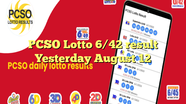 PCSO Lotto 6/42 result Yesterday August 12